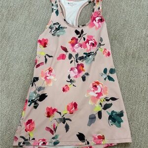 Athleta Pink Floral Athletic Tank